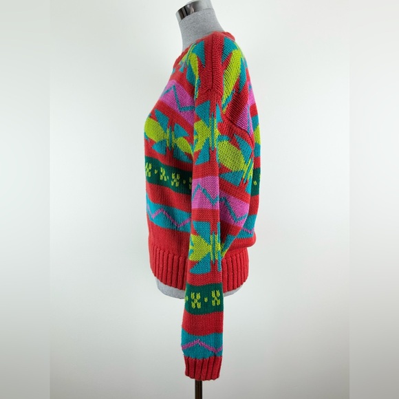 Vintage Lizwear Bright Colorful Multi Geometric Knit Sweater Size Large‎ - Picture 5 of 10
